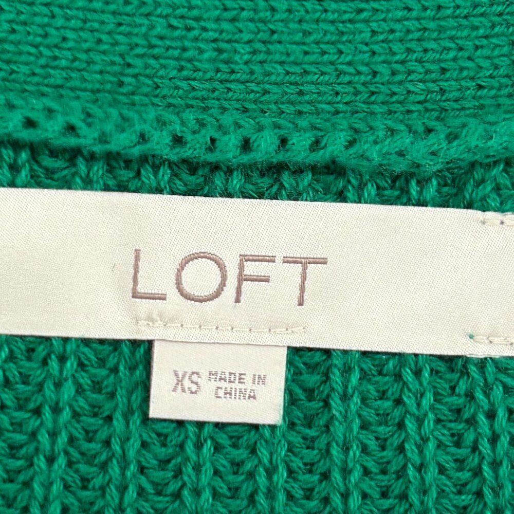 Loft Boyfriend Cardigan V Neck Knit Kelly Green Size XS oversized - Picture 9 of 11